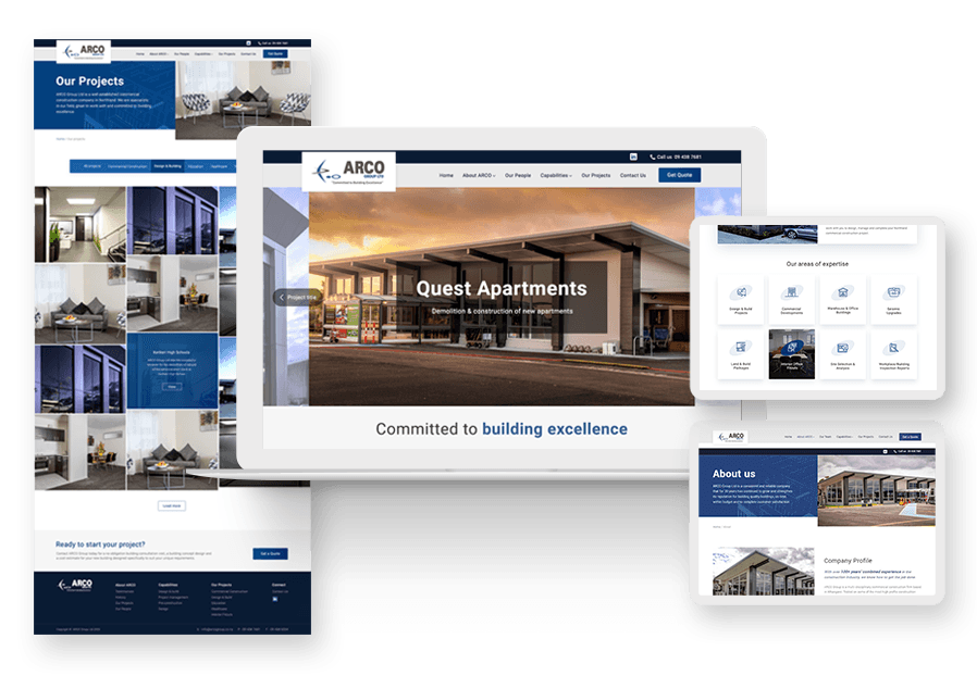 Teruste created the website for construction company ARCO to present their services